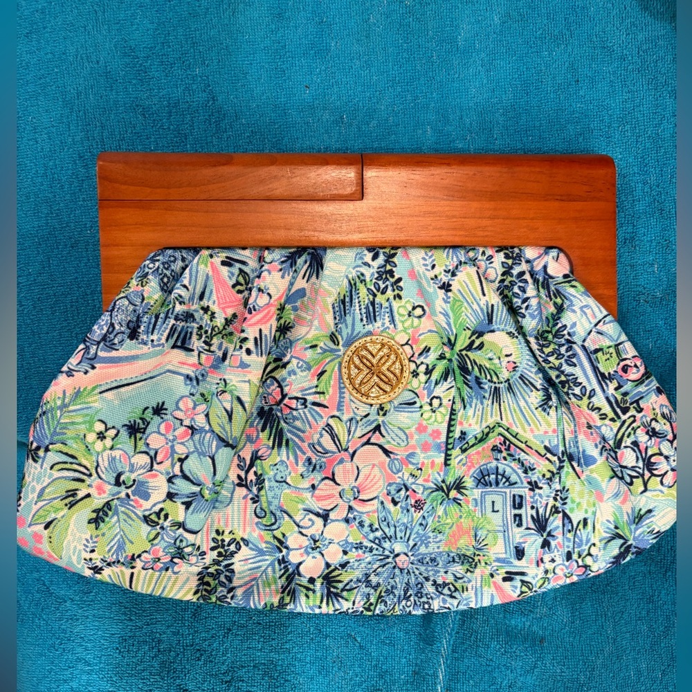 Floral Pastel Purse with Embellished Medallion